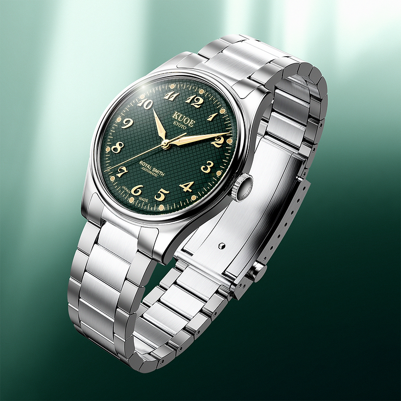 KUOE ROYAL SMITH 90-006 Breguet Numerals - 35 mm - Green Dial