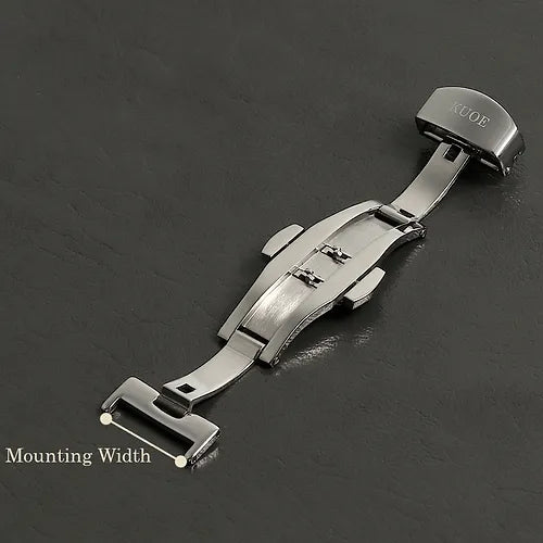 KUOE butterfly clasp for 18mm leather straps with PVD gold plating