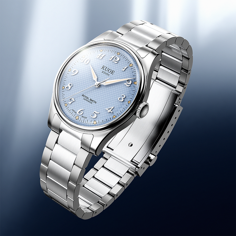 KUOE ROYAL SMITH 90-006 Breguet Numerals - 35 mm - Blue Dial