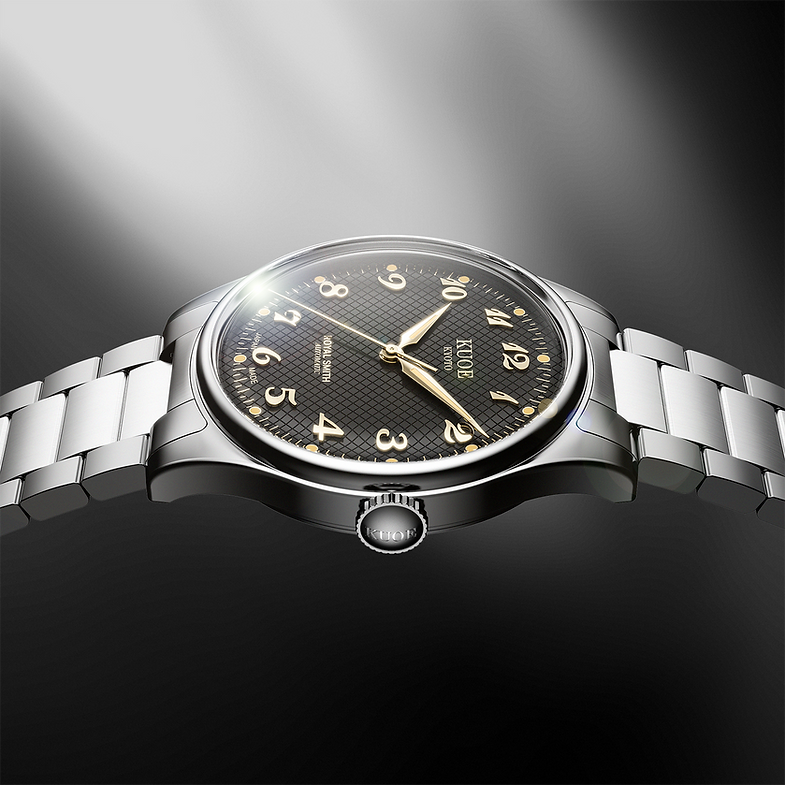 KUOE ROYAL SMITH 90-006 Breguet Numerals - 35 mm - Black Dial