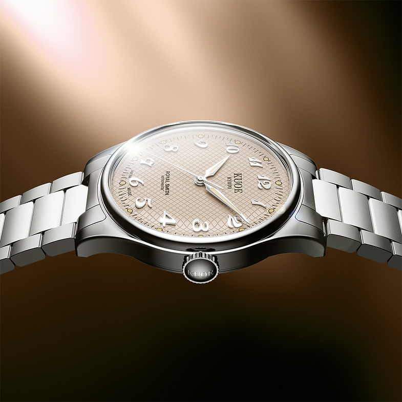 KUOE ROYAL SMITH 90-006 Breguet Numerals - 35 mm - Dusty Pink Dial