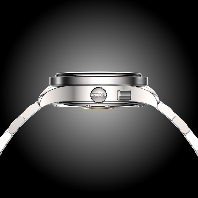 KUOE ROYAL SMITH 90-010 Automatic Reverse-Panda x Grainy Finish Dial x Flat Link Bracelet and Display Back