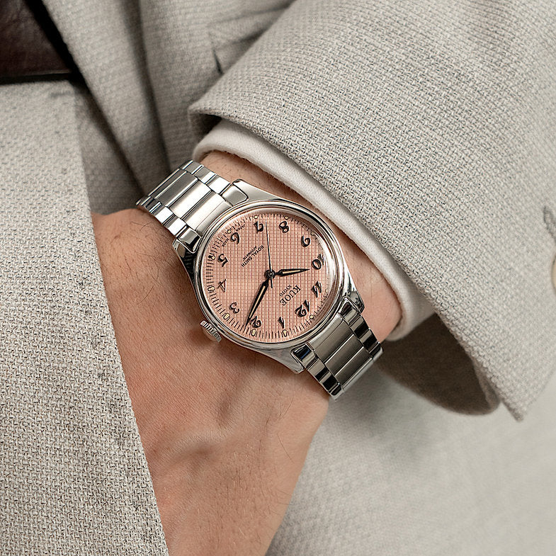 KUOE ROYAL SMITH 90-006 Breguet Numerals - 35 mm - Pink Dial