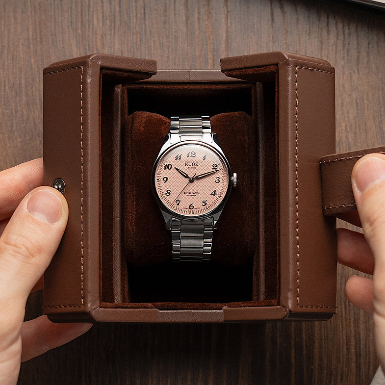 KUOE ROYAL SMITH 90-006 Breguet Numerals - 35 mm - Pink Dial