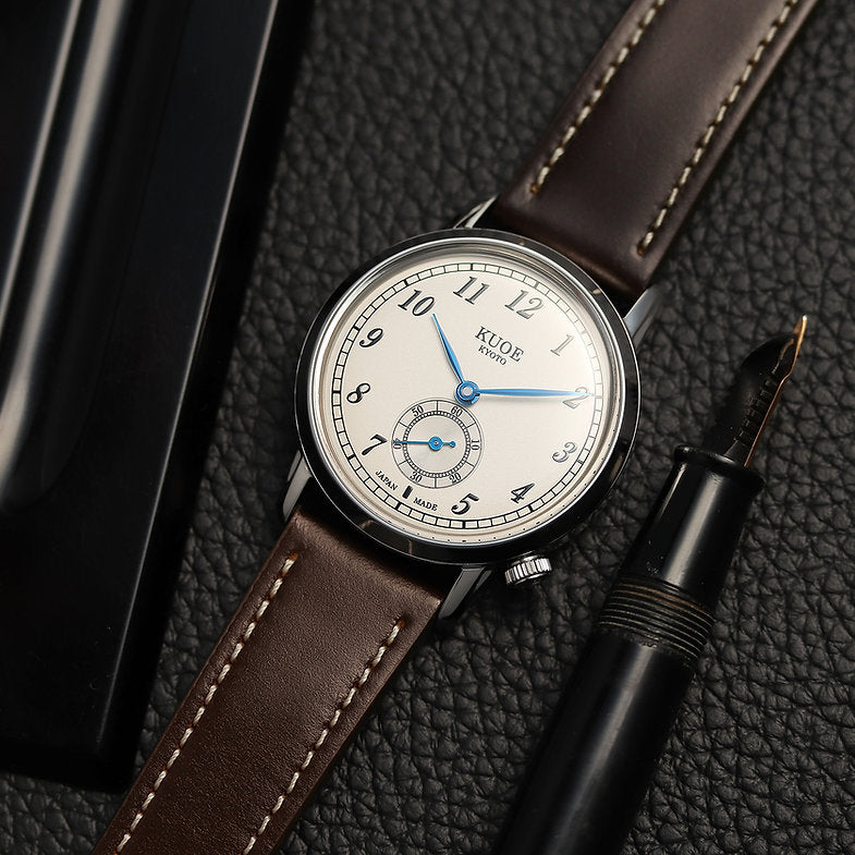 KUOE Original leather strap, 18mm, dark brown made of Italian Cordovan leather