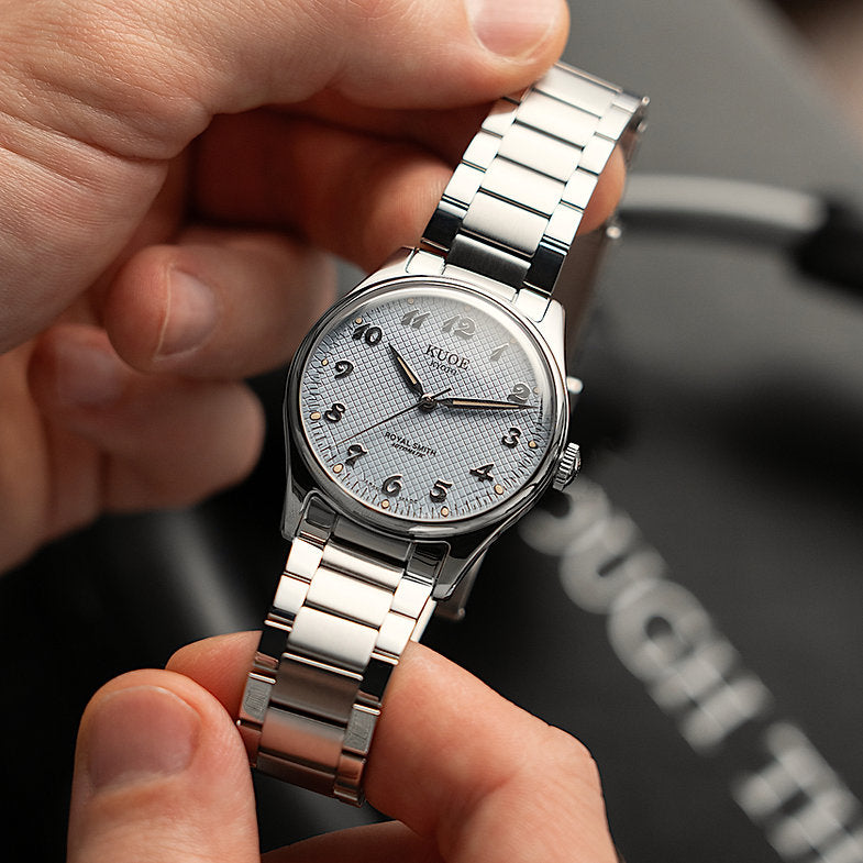 KUOE ROYAL SMITH 90-006 Breguet Numerals - 35 mm - Blue Dial
