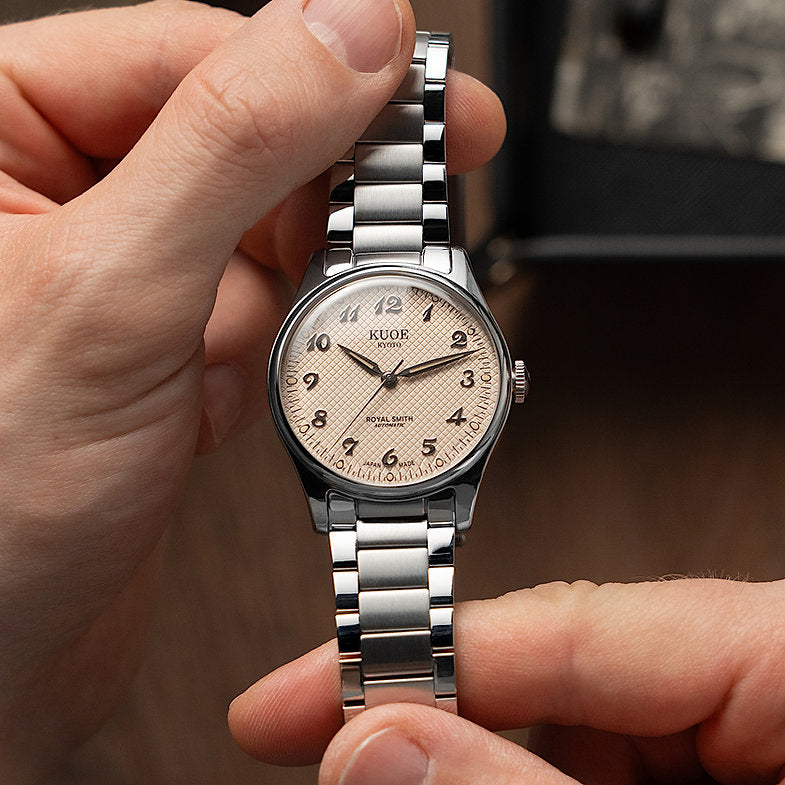 KUOE ROYAL SMITH 90-006 Breguet Numerals - 35 mm - Dusty Pink Dial