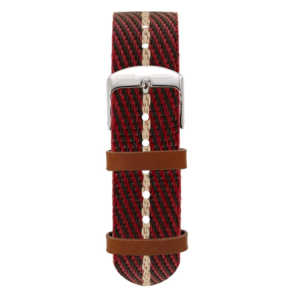 KUOE Original Nylon Strap, 18mm, Khaki, Silver Clasp
