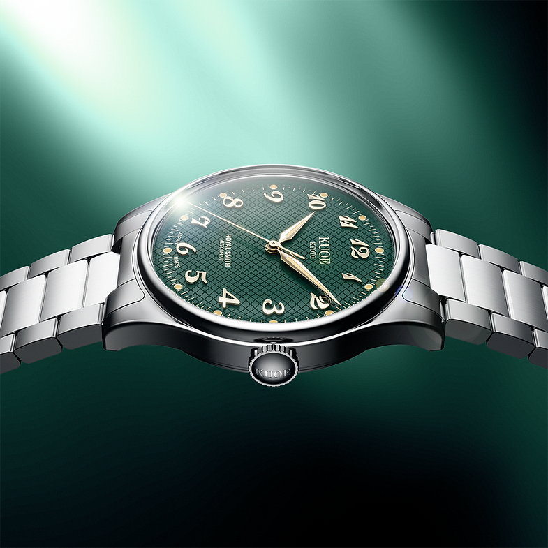 KUOE ROYAL SMITH 90-006 Breguet Numerals - 35 mm - Green Dial