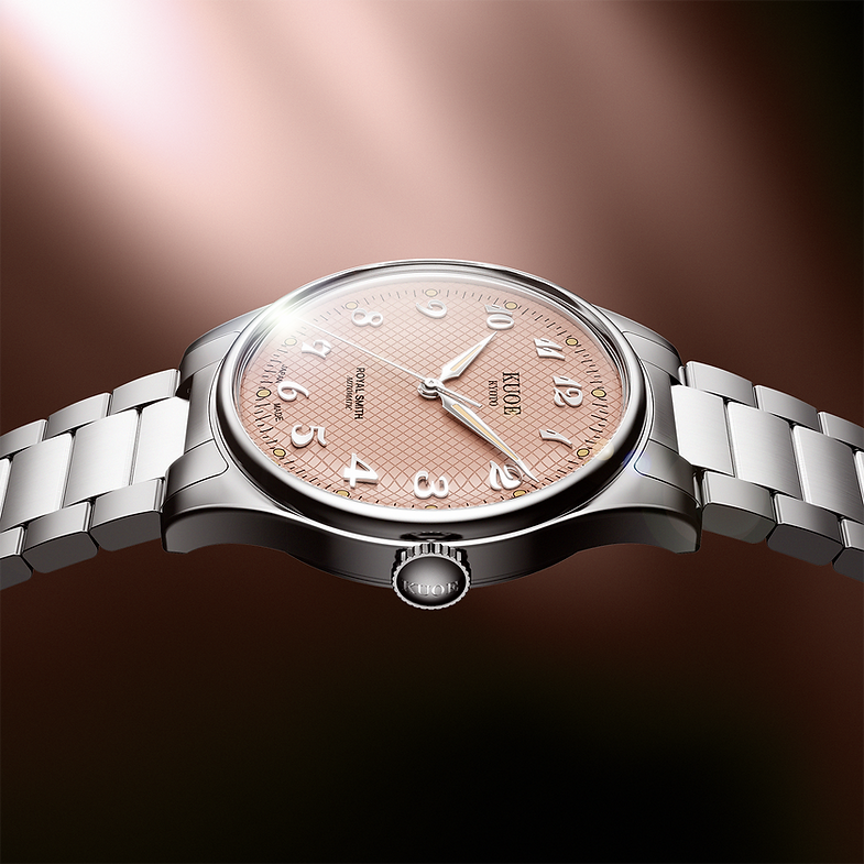 KUOE ROYAL SMITH 90-006 Breguet Numerals - 35 mm - Pink Dial