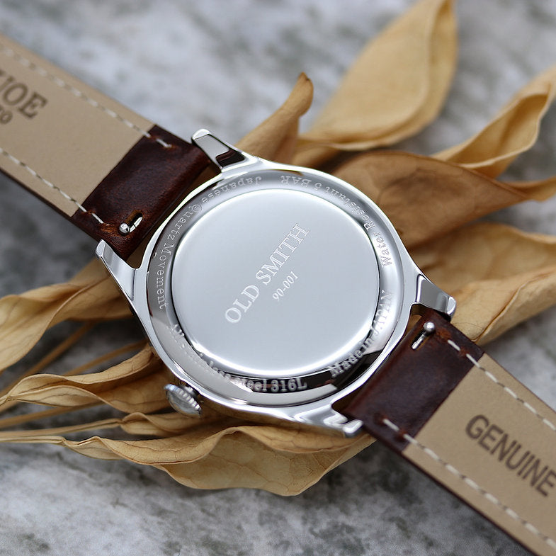 KUOE Old Smith 90-001, quartz watch, with Italian leather strap "Tan"