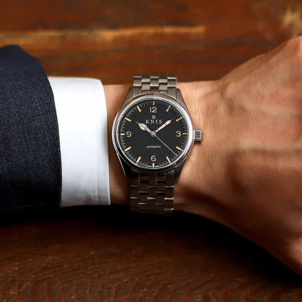 KNIS Automatic Retro Modern Super Luminova Black Modern 38 mm