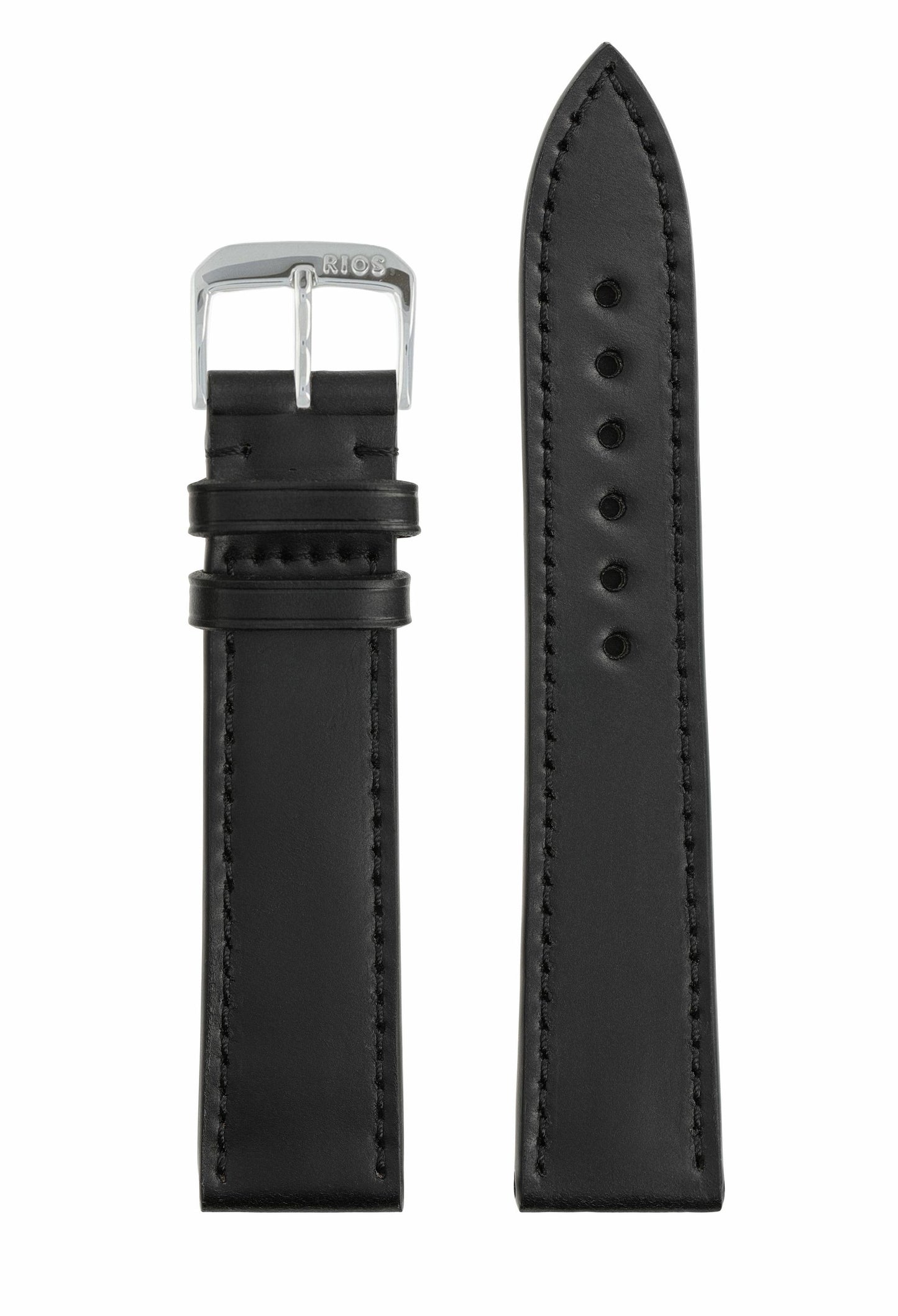 RIOS1931 Genuine Shell Cordovan Leather Strap 20mm - Black