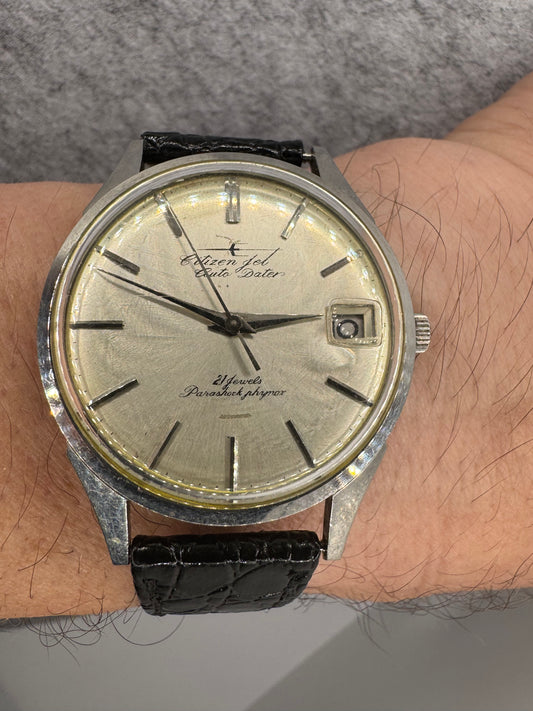 Citizen Jet Auto Dater 21 Jewels – Ringrotor-Automatik – Firmengravur Nippon Express 1966 - frisch revidiert