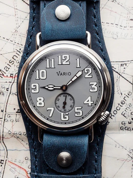 Vario 1918 Trench Gray Dial with White Lume Indigo Blue 37mm