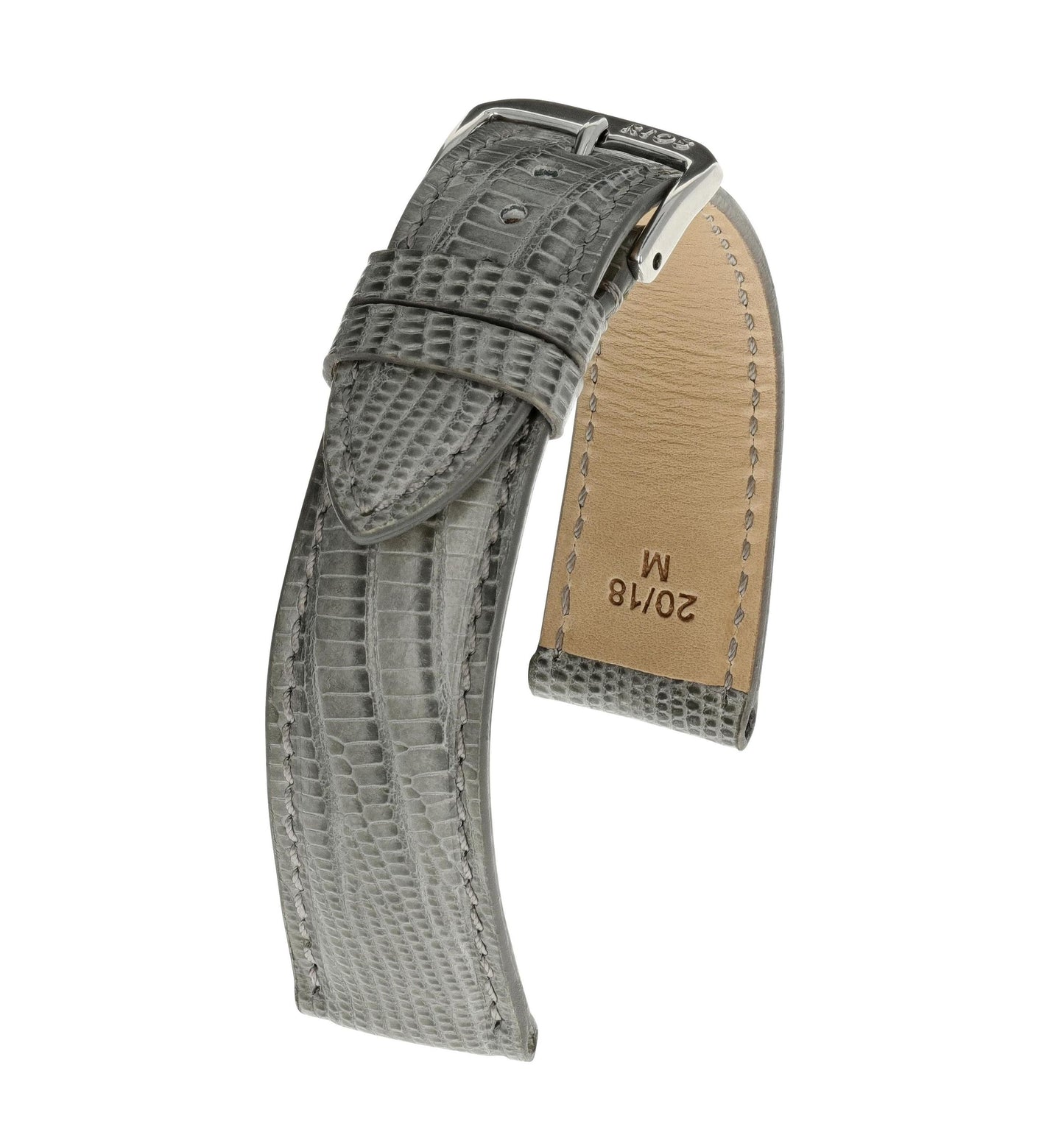 RIOS1931 Genuine Teju lizard leather bracelet 20mm, stone grey - size M