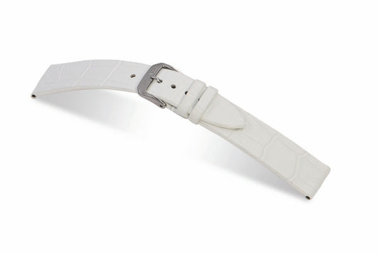 RIOS1931 Lederarmband MIAMI weiß - Alligatorennarbung geprägt - Größe M