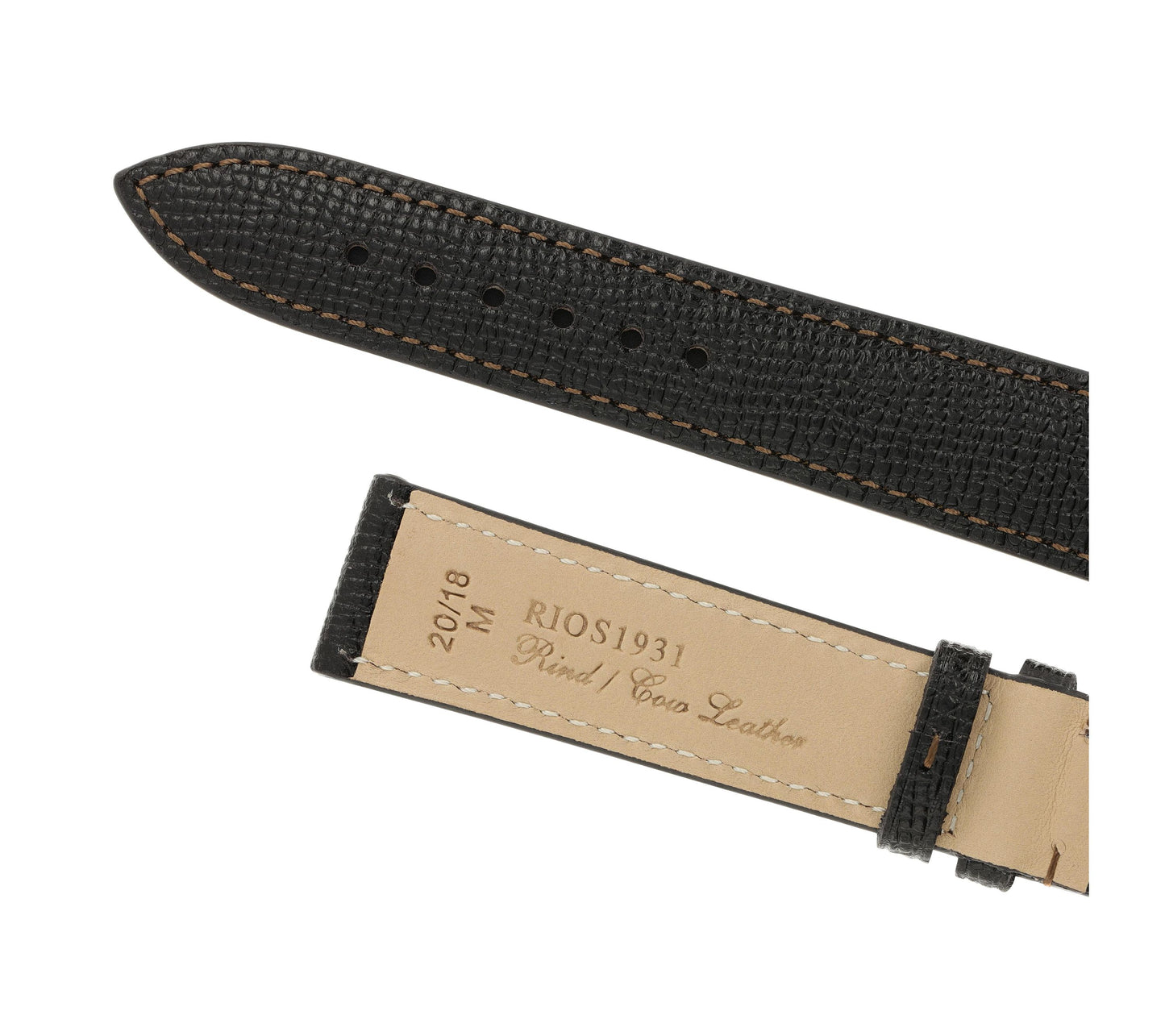 RIOS1931 Rindsleder-Uhrenarmband (Mokka) - 22mm - Länge M