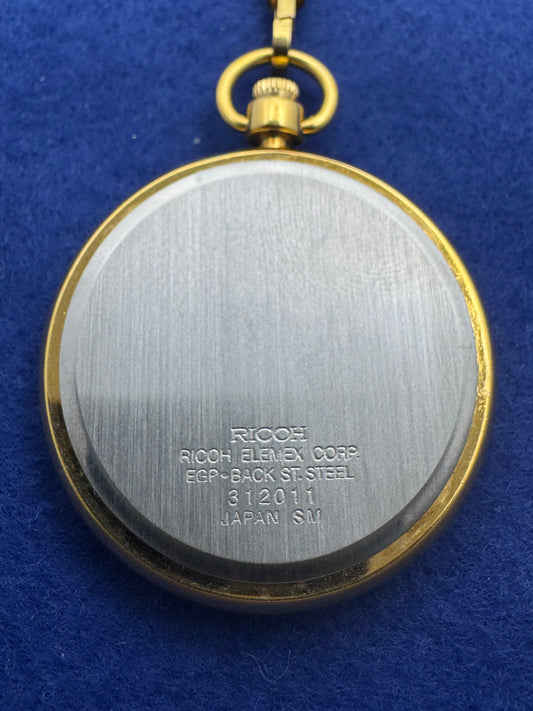 Ricoh Quartz pocket watch – Ref. 312011 – 1990s – gold-colored – Vintage Japan