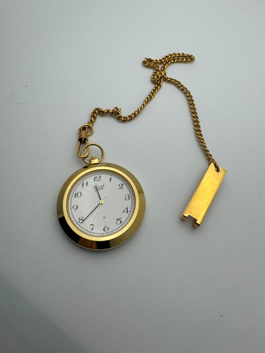 Ricoh Quartz Pocket Watch – Ref. J-272-48-01 – gold-colored – Chain