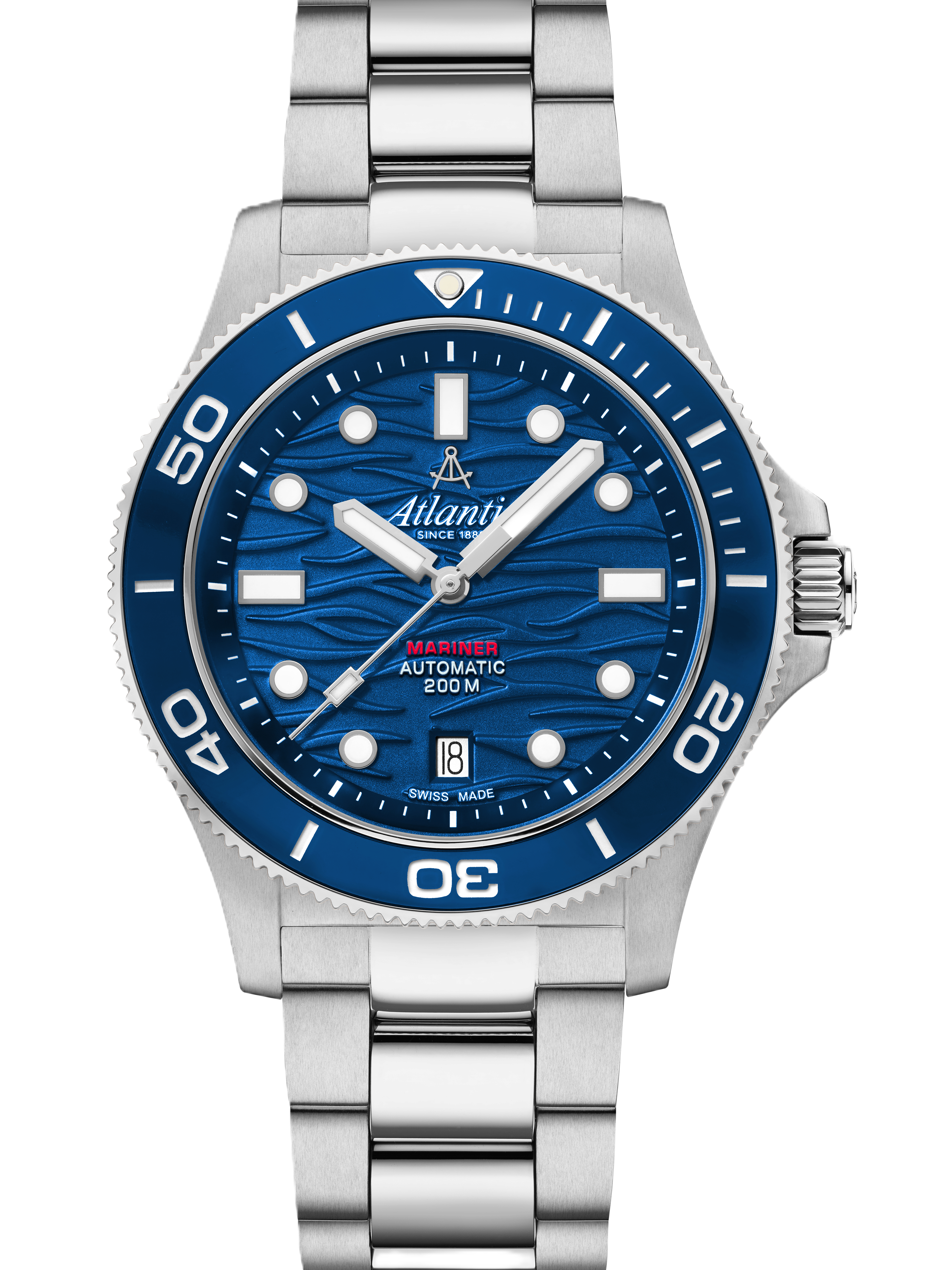Atlantic Mariner Wave Automatic – Stainless Steel / Blue (42 mm