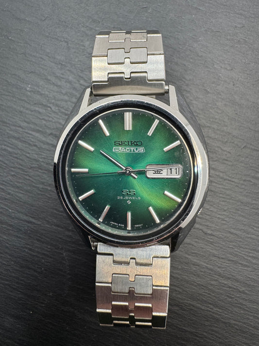 Seiko 5 Actus SS 6106-8660 – September 1974 – Green Sunburst – 25 Jewels – JDM Vintage – revidiert