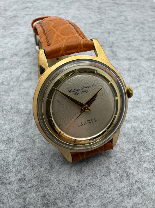Citizen Deluxe „Guppy", Referenz 130901, 19 Jewels – Handaufzug – gesuchte Zifferblattvariante, frisch in Japan revidiert