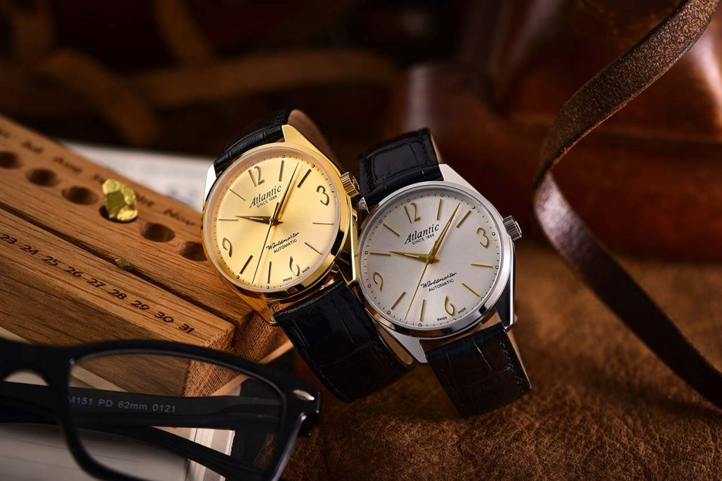 Atlantic Worldmaster Art Déco Automatik – Gelbgold PVD / Leder (40 mm)