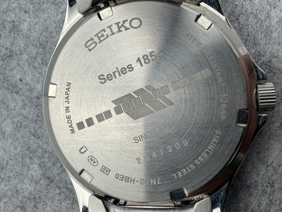 Seiko × JR Série 185 – limitée à 300 exemplaires, n° 264 – Réf. 7N42-HBE0 – Bracelet d'origine