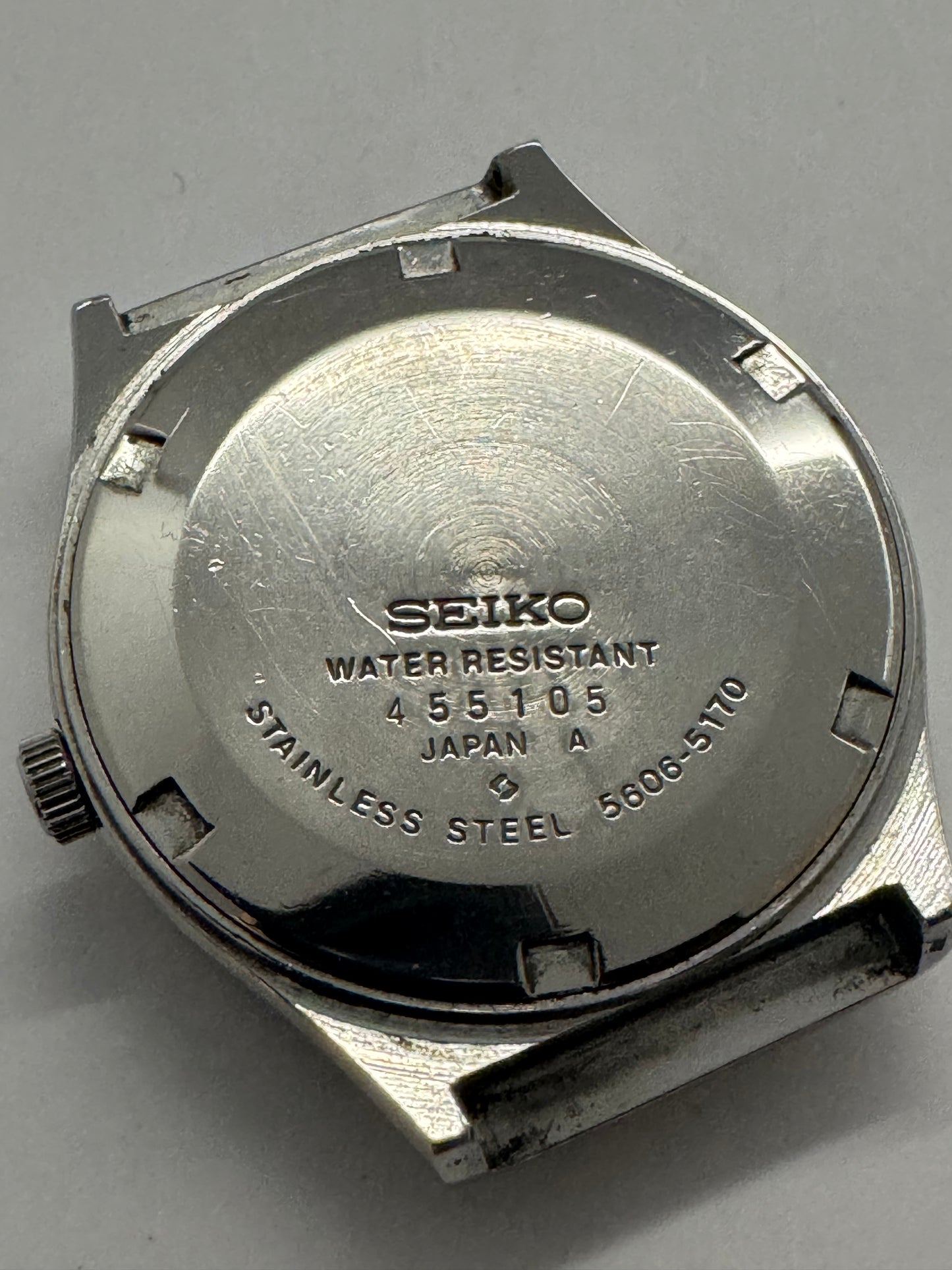 Seiko LM / Lord Matic Ref. 5606-5170, blaues Zifferblatt, originales LM-Stahlband, Mai 1974