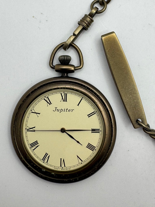 Orient Jupiter Taschenuhr Ref. B05210-00 BJ Quarz – bronzefarbene Ausführung mit originaler Kette