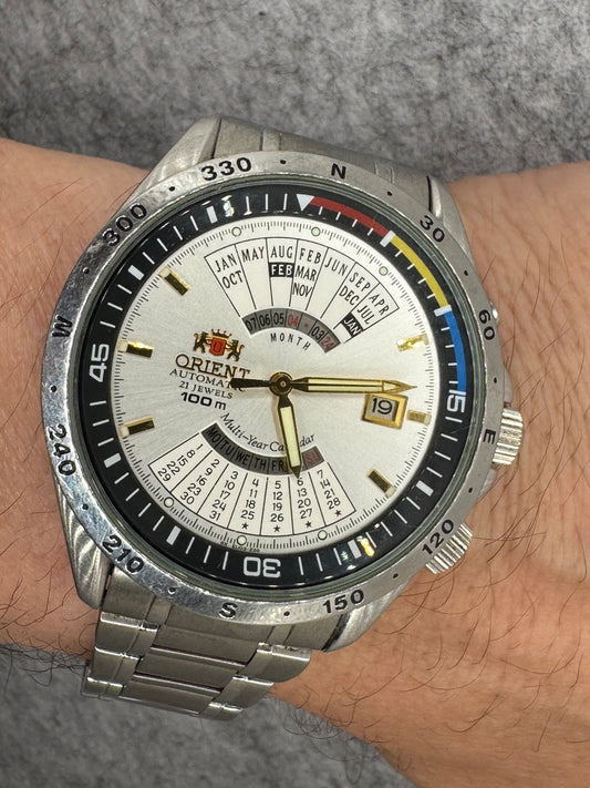 Orient Multi-Year Calendar 100 m – JDM - Automatic with Compass Bezel – 2000s - approx. 44 mm