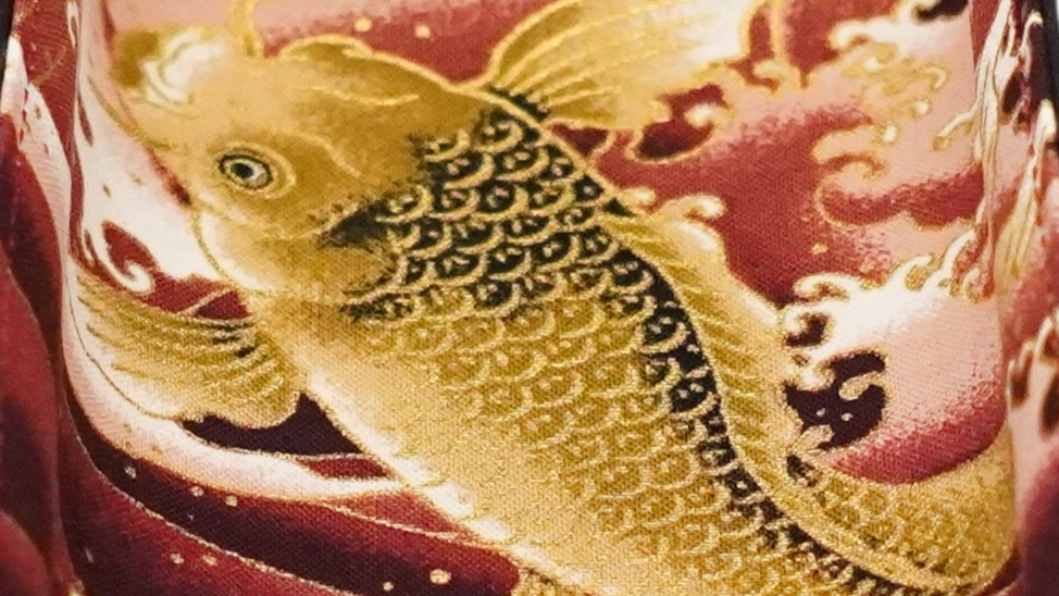 Exclusive watch and jewelry tray – handmade unique pieces, model "Kois - Gold/Silver", 24 x 12