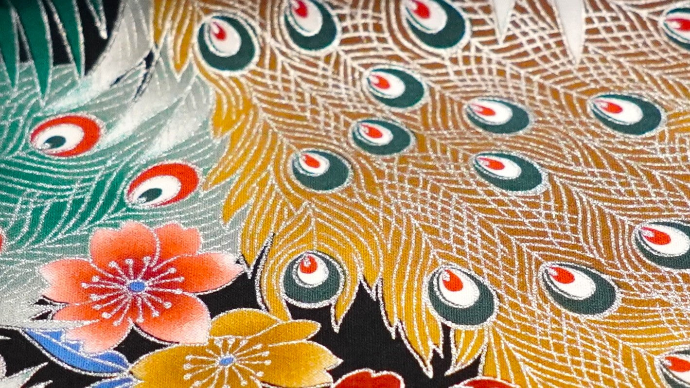 Exclusive watch and jewelry tray – handmade unique pieces, model "Peacock Ookiku with silver Seika", red, 20 x 20