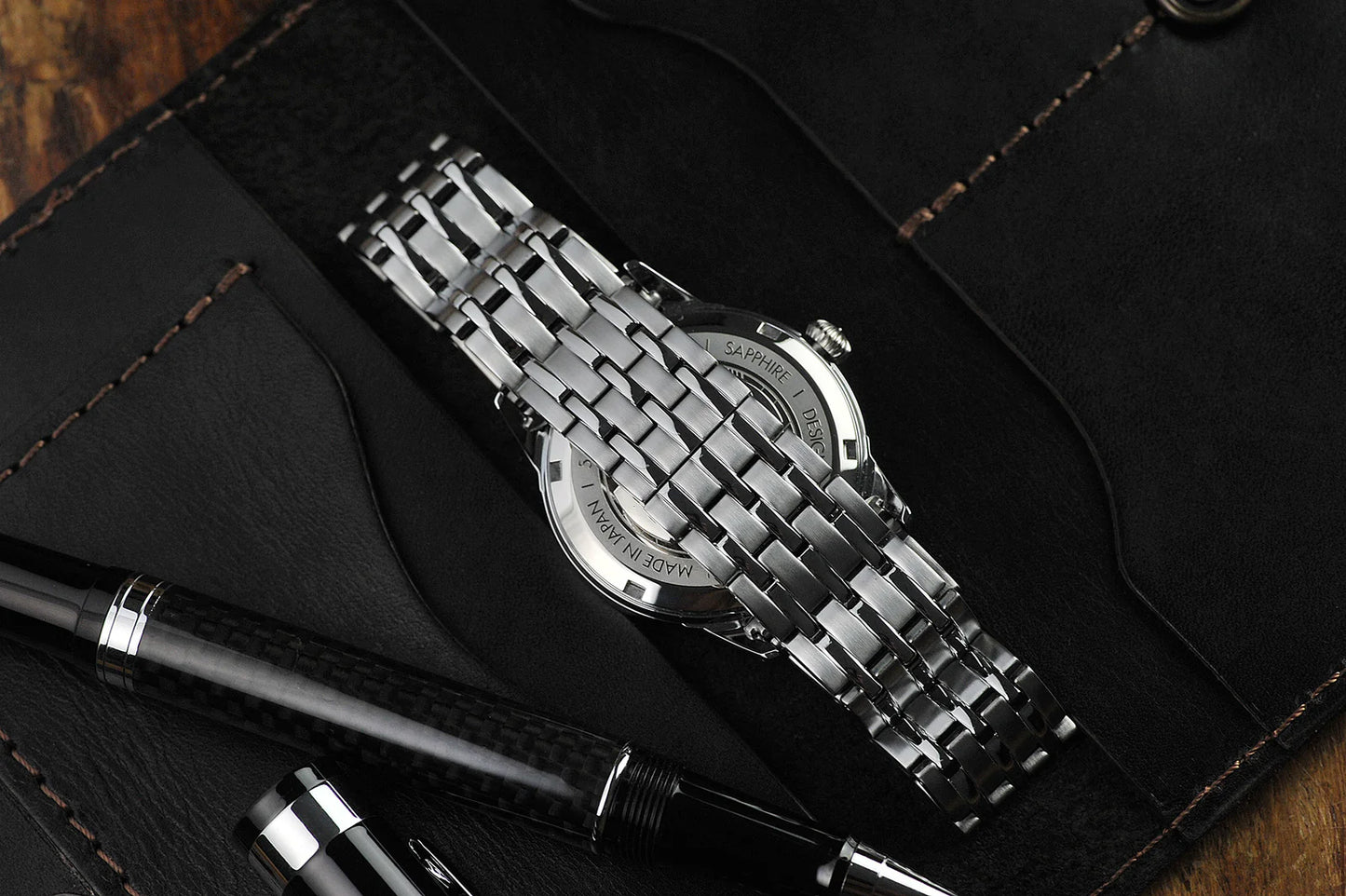 Vario Empire Seasons True GMT Winter White Handwound Dress Watch Epsom Pewter Gray Limited Edition 38 mm