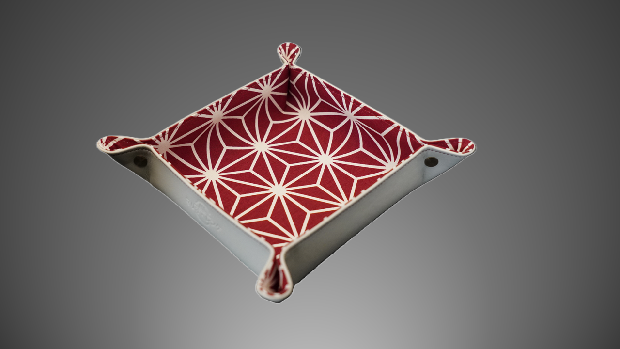 Exclusive watch and jewelry tray – Handmade unique pieces, model "Big Asanoha", 20 x 20