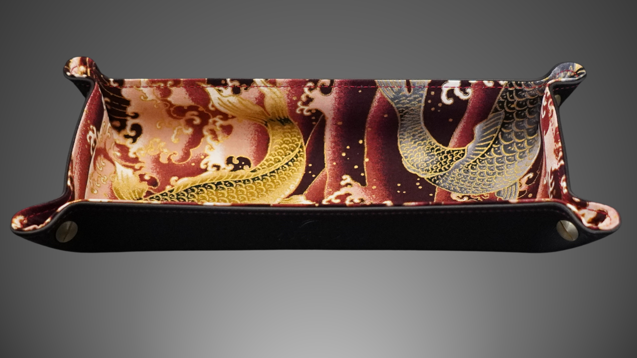 Exclusive watch and jewelry tray – handmade unique pieces, model "Kois - Gold/Silver", 24 x 12