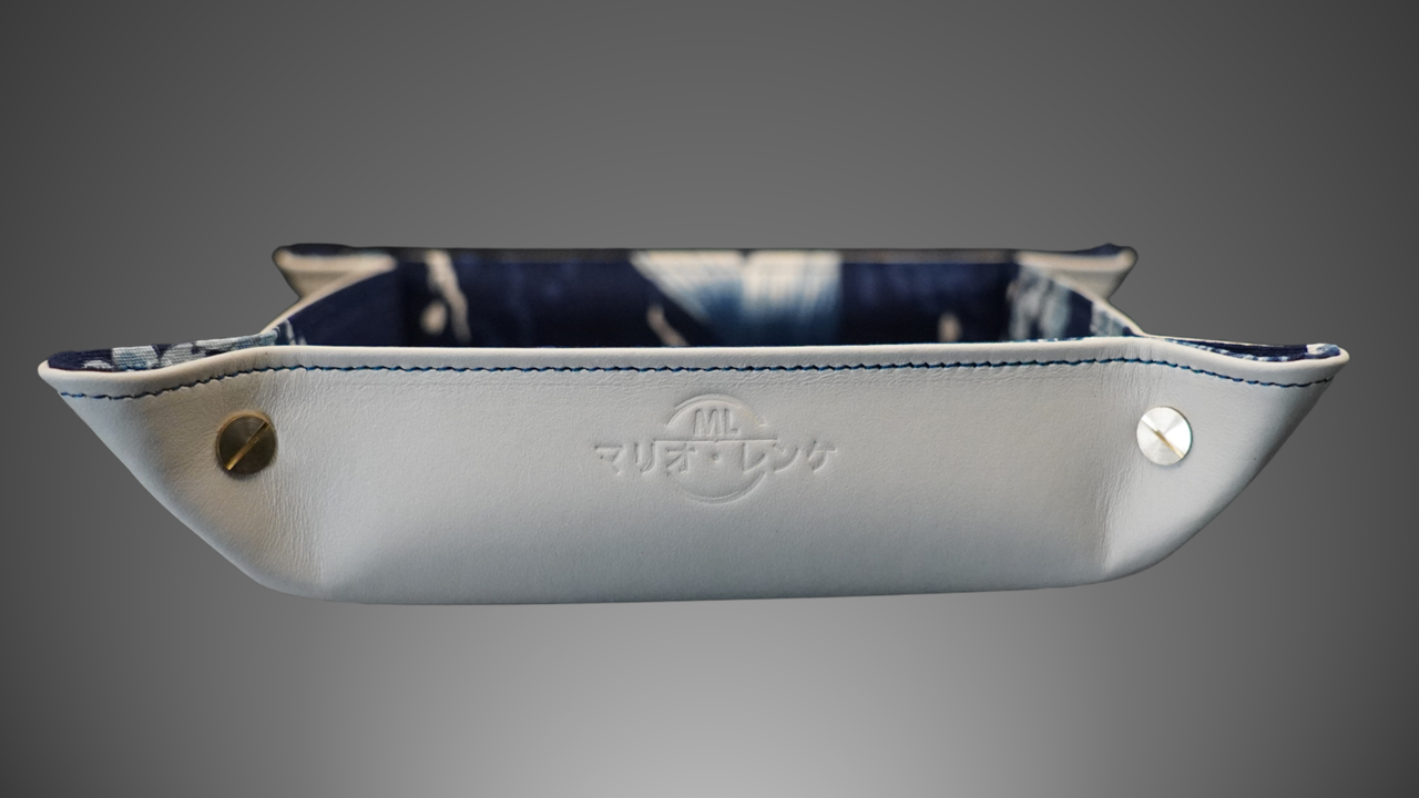 Exclusive watch and jewelry tray – handmade unique pieces, model "Kois - Navy Blue", 20 x 20