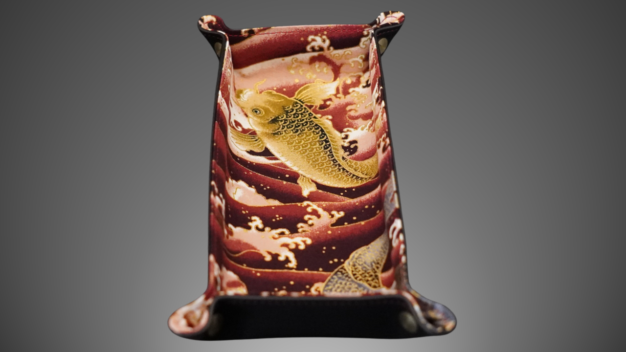 Exclusive watch and jewelry tray – handmade unique pieces, model "Kois - Gold/Silver", 24 x 12