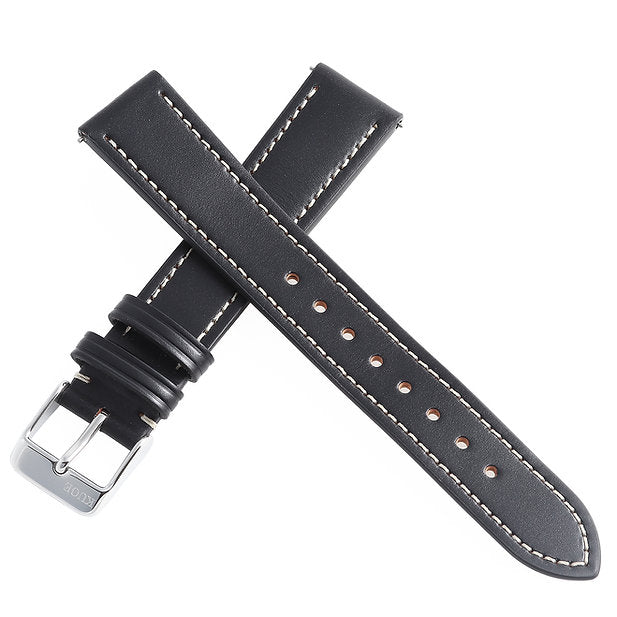 KUOE Original Leather Strap, 18mm, Black made of Italian Cordovan Leather
