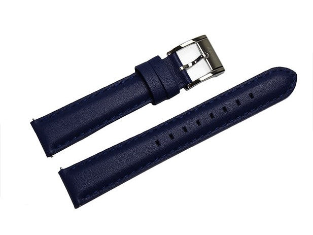 JIOS leather strap (18 mm) – blue, premium cowhide, made in Japan, quick-change system