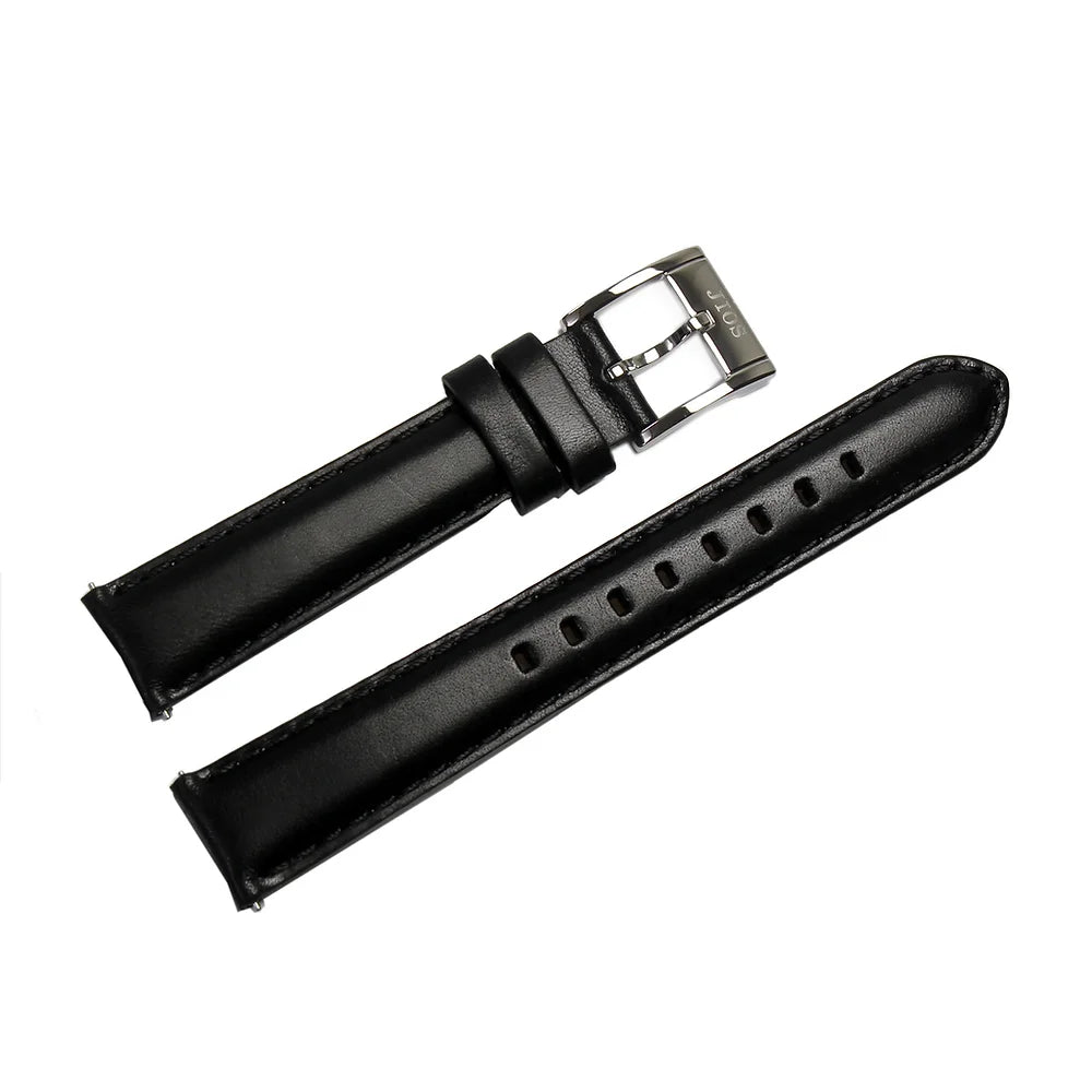 JIOS leather strap (18 mm) – oiled, black premium cowhide, made in Japan, quick-change system