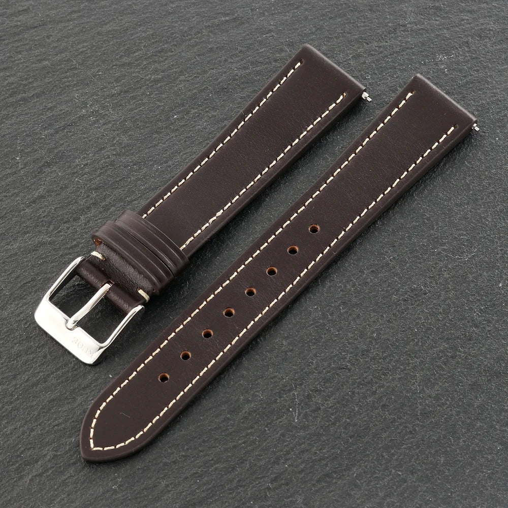 KUOE Original leather strap, 18mm, dark brown made of Italian Cordovan leather