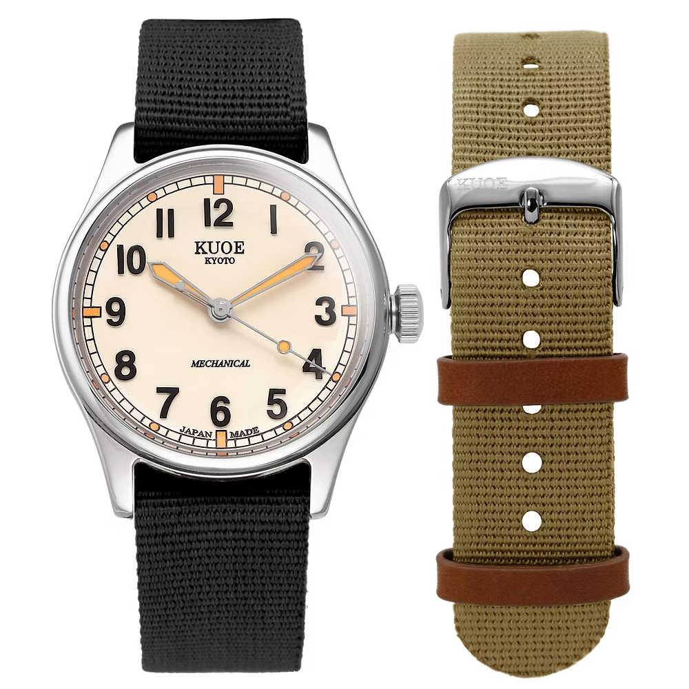KUOE OLD SMITH 90-002 38 mm (Set mit Natoarmband Khaki+Black)