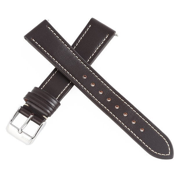 KUOE Original leather strap, 18mm, dark brown made of Italian Cordovan leather