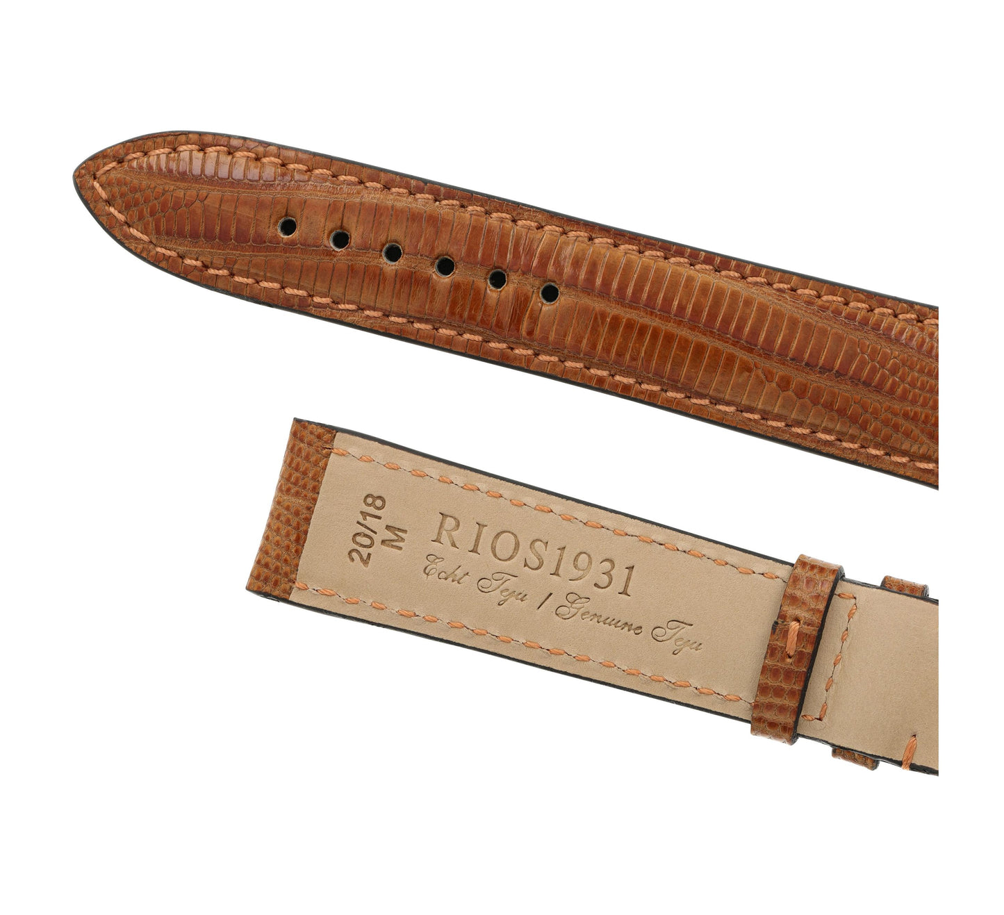 RIOS1931 Genuine Teju lizard leather bracelet 20mm - cognac - length M