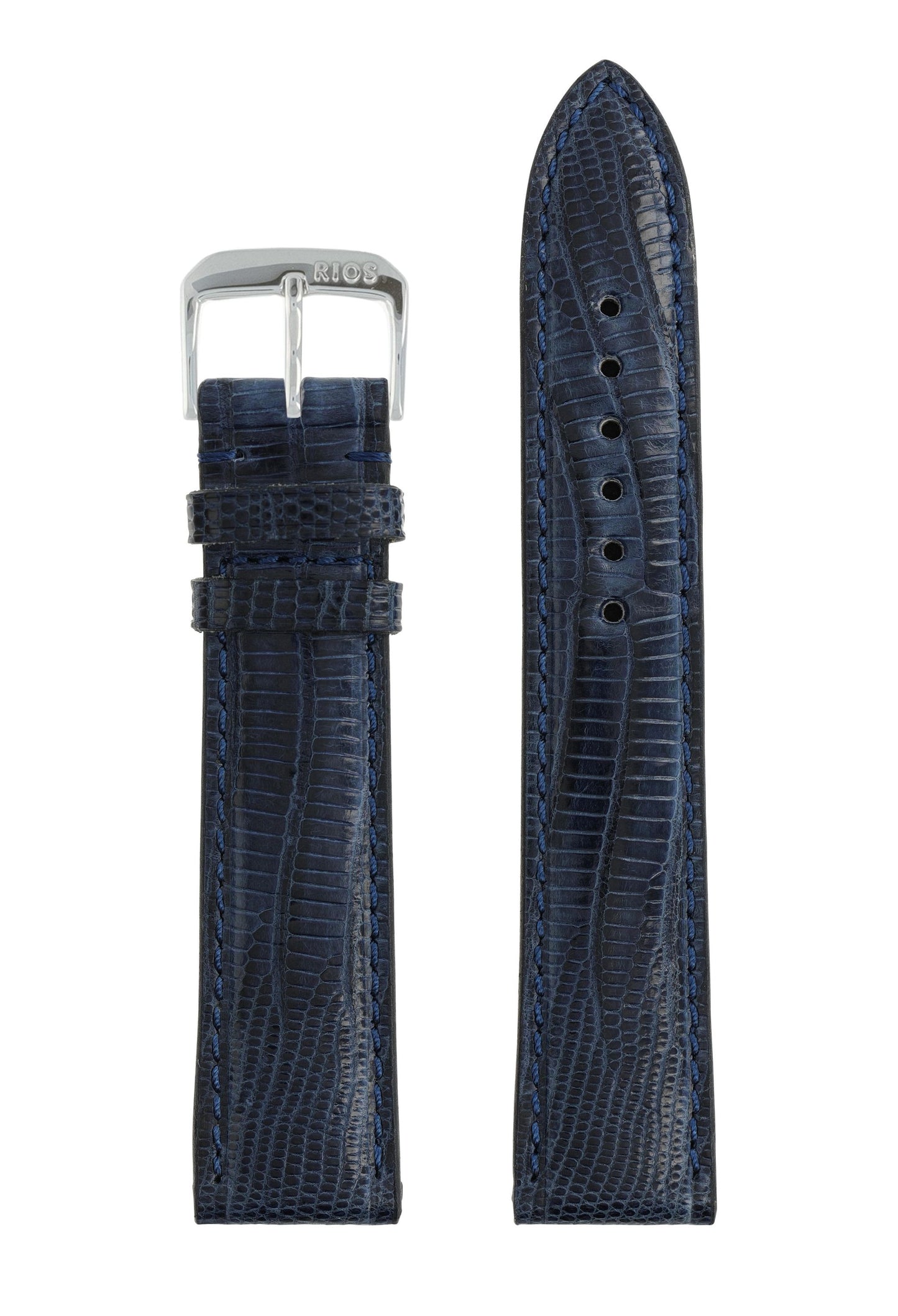 RIOS1931 Genuine Teju Lizard Leather Bracelet 20mm - Ocean Blue - Length M
