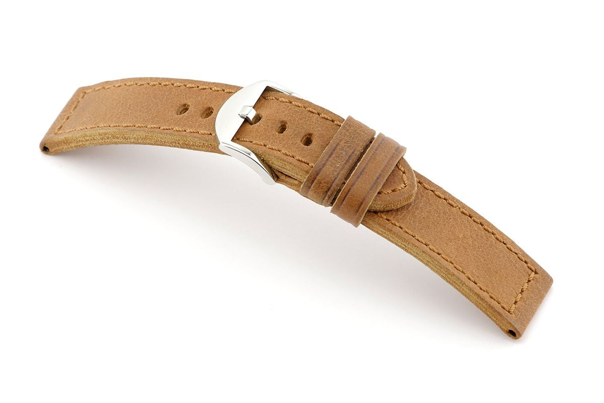 RIOS1931 leather bracelet 20mm genuine vintage leather - hand-stitched - length M