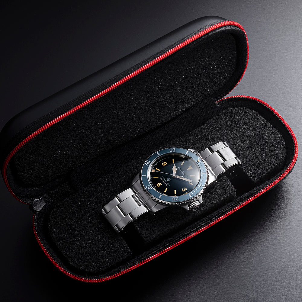 Outline Navy Diver (Typ 369) mit Nieten-Stahlarmband + Crushed Denim Armband (Sonderset) Limited Edition (Kopie)