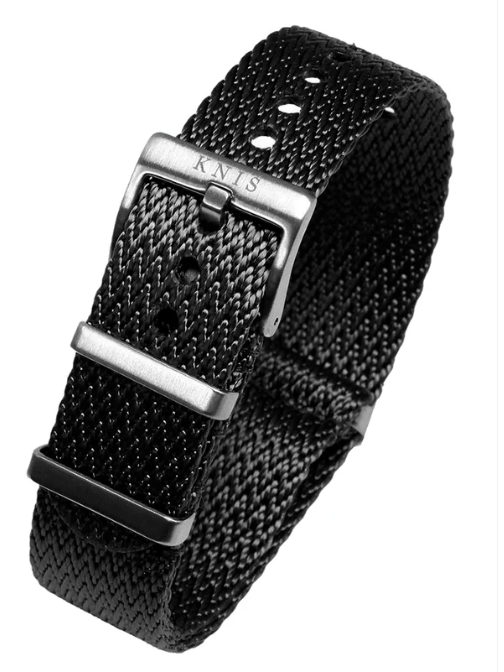 KNIS Nylon Strap "Shark Tooth" – Schwarz (20 mm)